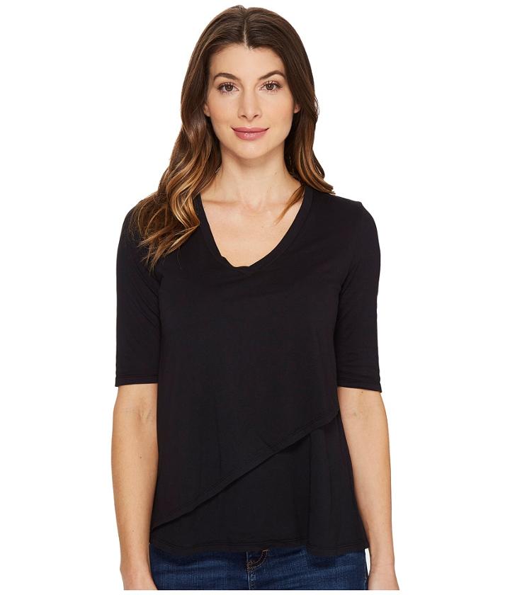 Mod-o-doc - Supreme Jersey Elbow Sleeve Tee With Angled Overlay