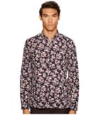 The Kooples - Classic Collar Print Shirt With A Hidden Placket