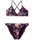 Hobie Kids - Tropi-call Me Faux Wrap Bra With Strappy Hipster Set