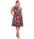 Unique Vintage - Plus Size High Neck Sleeveless Dress