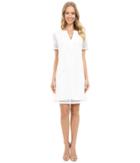 Adrianna Papell - Geo Lace Split-neck Shift Dress