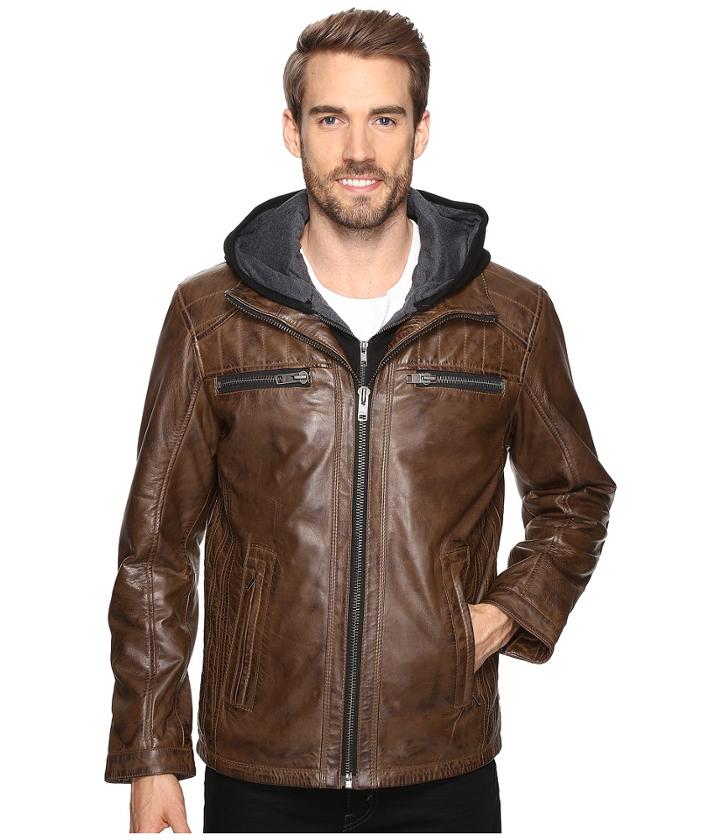 Scully - Karl Leather Jacket With Zip Out Hoodie