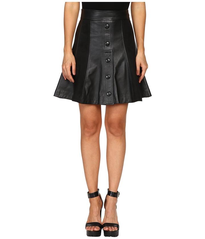 Just Cavalli - Suede/leather Panel Snap Front Skirt