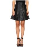 Just Cavalli - Suede/leather Panel Snap Front Skirt