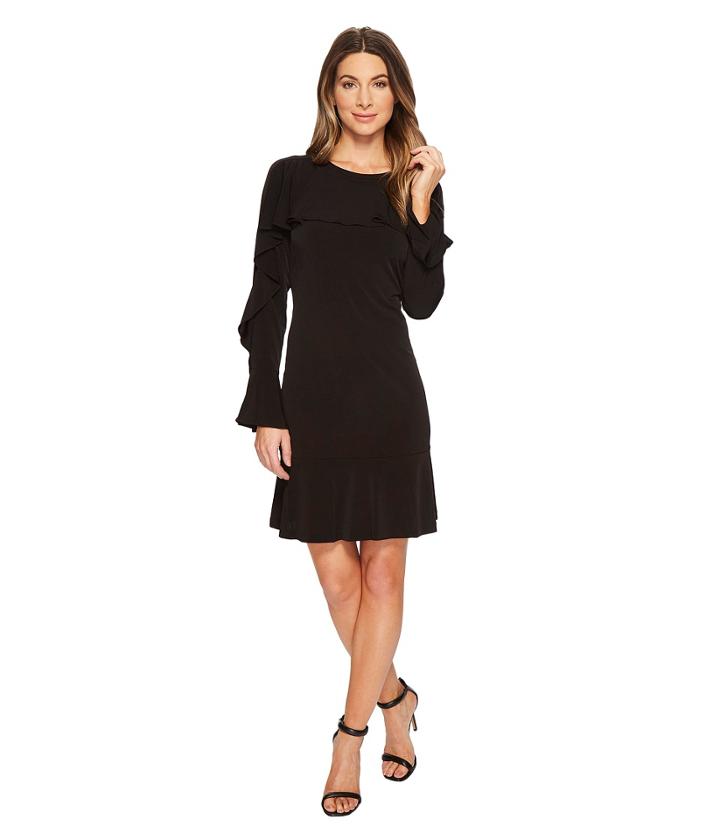 Michael Michael Kors - Flounce Panel Long Sleeve Dress