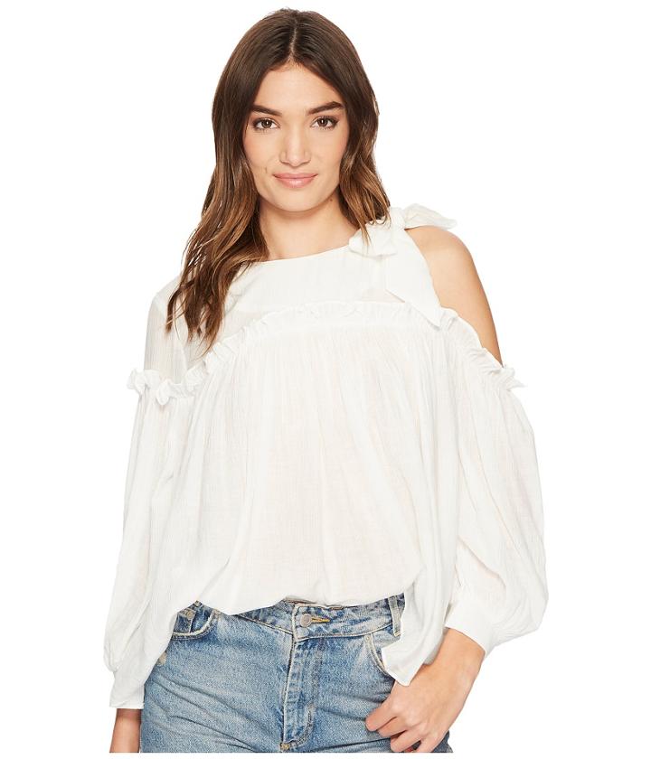 J.o.a. - 3/4 Sleeve Single Side Cold Shoulder Top