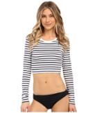 Vince Camuto - Shore Side Crop Long Sleeve Rashguard Cover-up