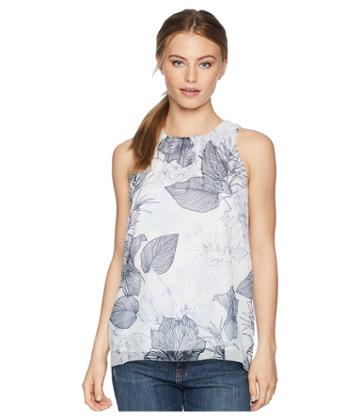 Vince Camuto Specialty Size - Petite Sleeveless Etched Island Floral Blouse