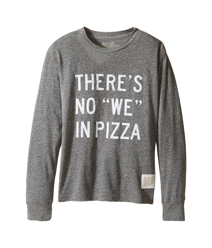 The Original Retro Brand Kids - There's No We In Pizza Long Sleeve Tri-blend Tee