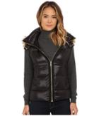 Vince Camuto - Light Weight Down Vest With Faux Fur Trim Hood J1741