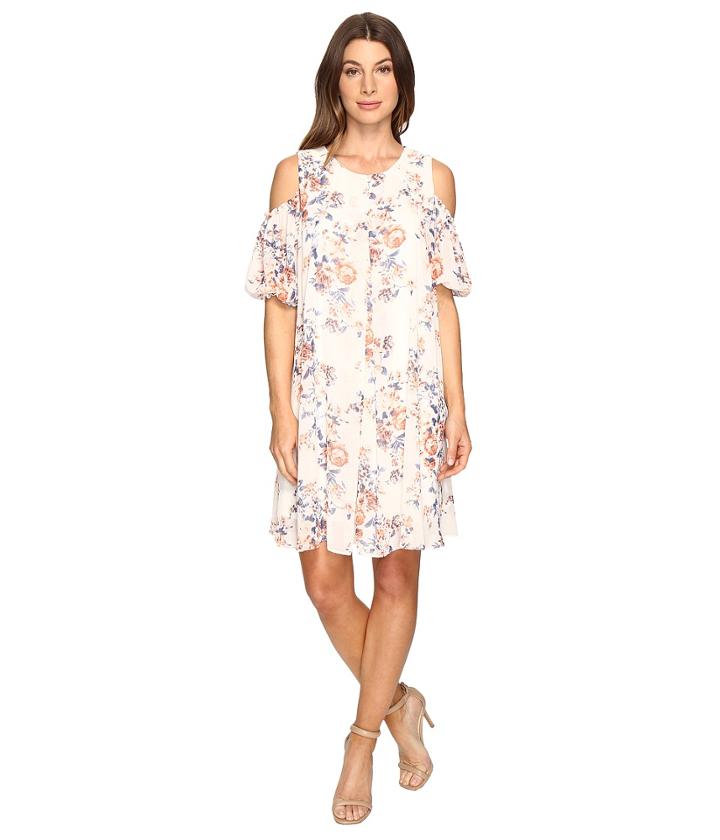 Christin Michaels - Boulle Floral Cold Shoulder Dress