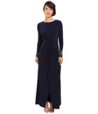 Vince Camuto - Long Sleeve Gown With Beaded Cuffs