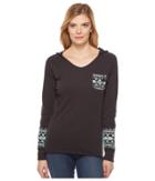 Cruel - Long Sleeve V-neck Jersey Hoodie Raw