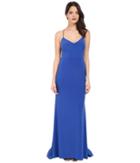 Adrianna Papell - Crisscross Back Trim Jersey Mermaid Dress