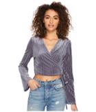 J.o.a. - Flare Sleeve Wrap Top