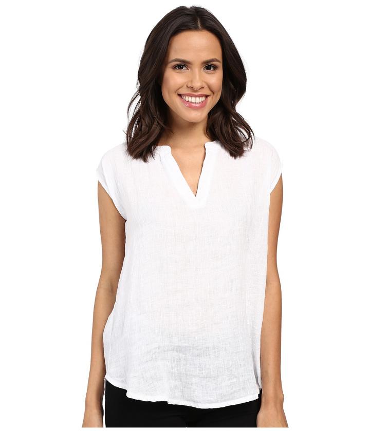 Allen Allen - Linen Split Neck Top