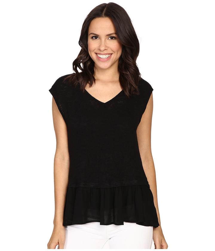 Bobeau - Kati Knit To Woven Layer Top