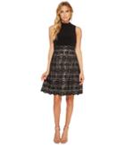 Vince Camuto - Ity Mock Neck Twofer W/ Bonded Lace Skirt