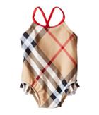 Burberry Kids - Check One-piece With Solid Trim