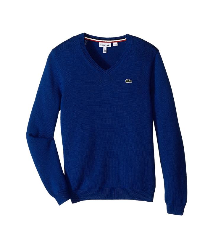 Lacoste Kids - Solid V-neck Sweater