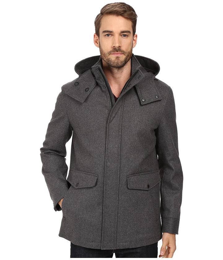 Cole Haan - Waterproof Wool Duffle With Removable Hood