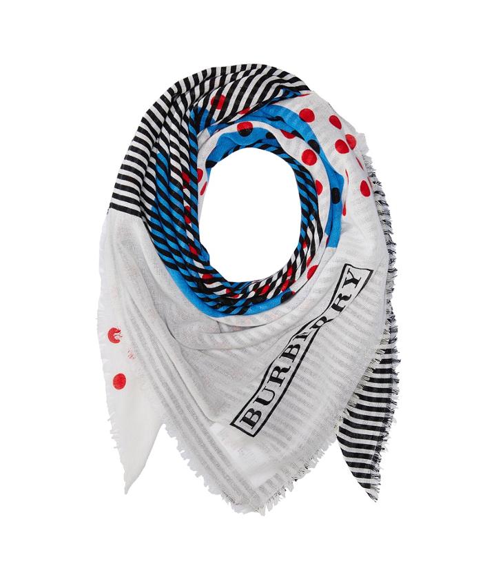 Burberry Kids - Stripe Dot Print Scarf