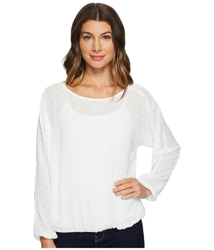 Dylan By True Grit - Colette Crew Chiffon Dots Blouse