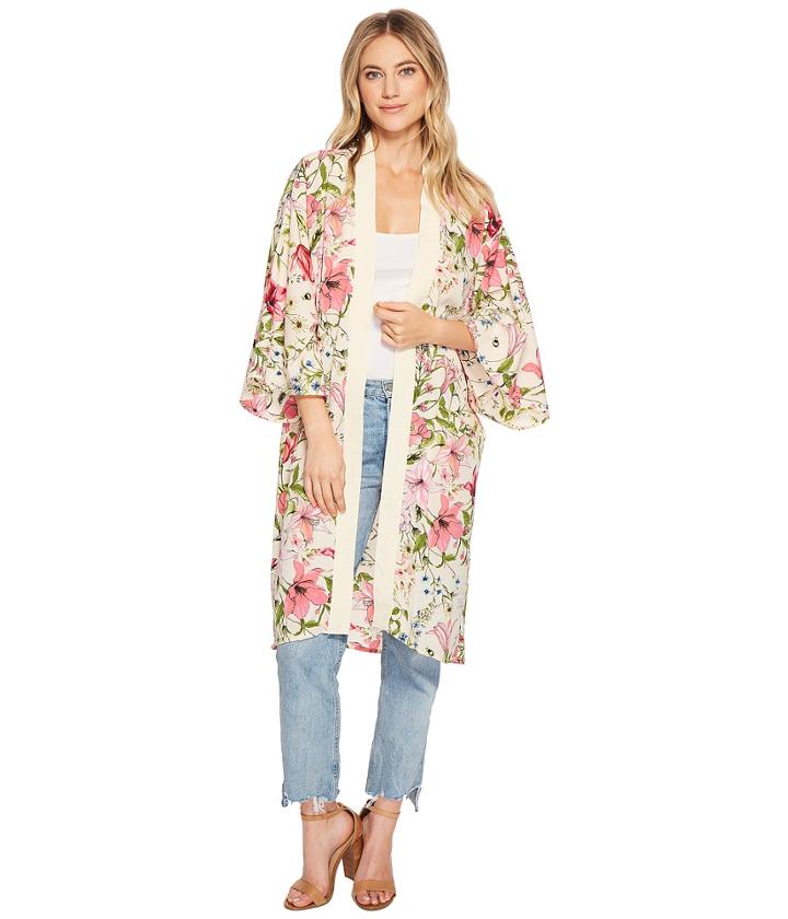 Steve Madden - Delicate Floral Printed Kimono Duster