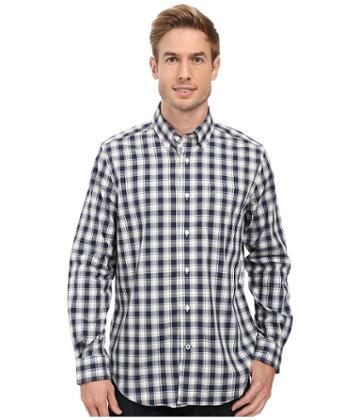 Nautica - Long Sleeve Wrinkle Resistant Medium Plaid Shirt