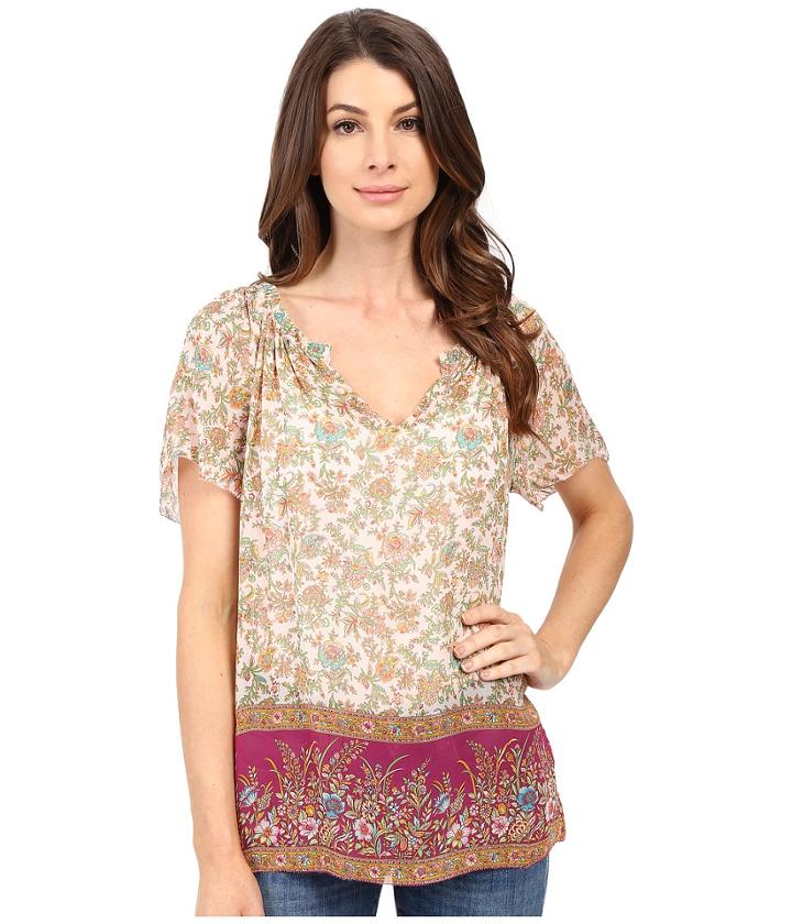 Lucky Brand - Floral Border Blouse
