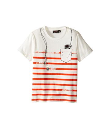 Junior Gaultier - Striped Short Sleeve Tee Shirt With Ipod Print
