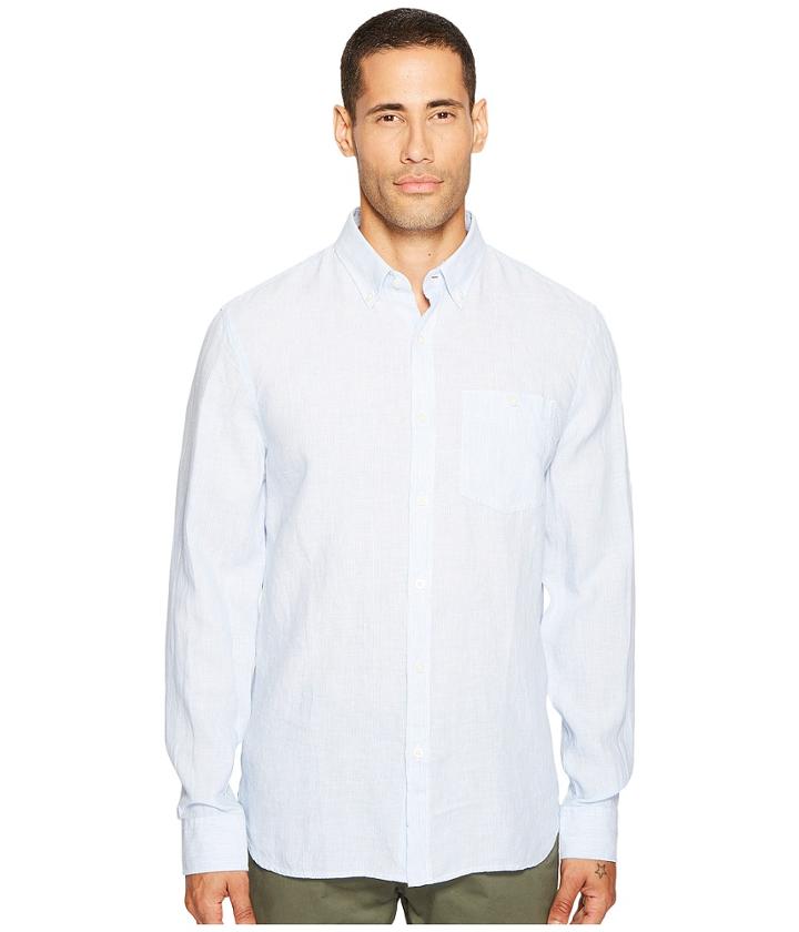 Jack Spade - Long Sleeve Linen Micro Stripe Shirt