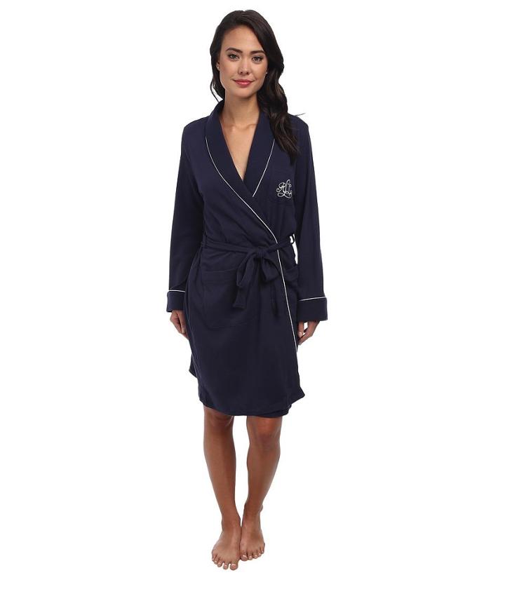 Lauren By Ralph Lauren Hartford Lounge Short Shawl Collar Robe