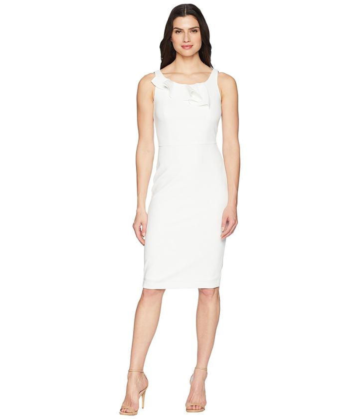 Calvin Klein - Ruffle Detail Bodice Sheath Dress Cd8c19mc