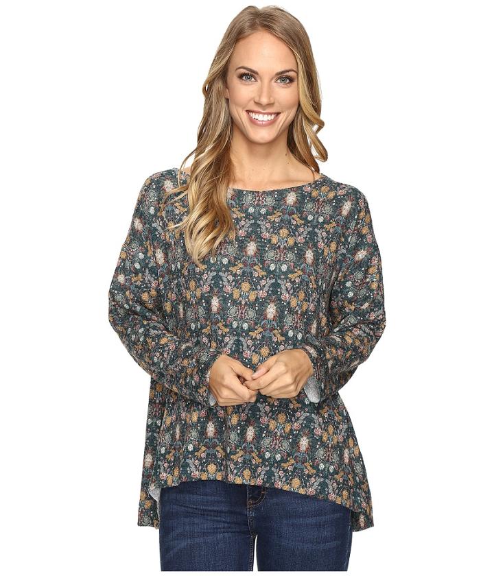 Nally &amp; Millie - Printed Green Sweater Top