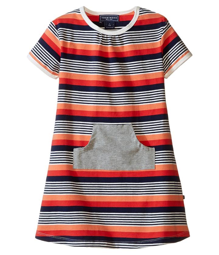 Toobydoo - Short Sleeve Dress W/ Grey Pocket