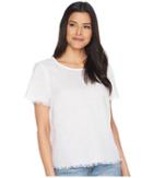 Two By Vince Camuto - Short Sleeved Frayed Edge Linen Tee