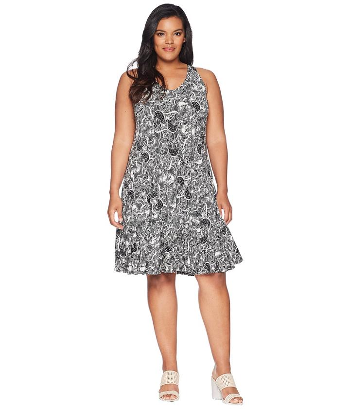 Kari Lyn - Plus Size Greer Printed Dress With Crocheted Back