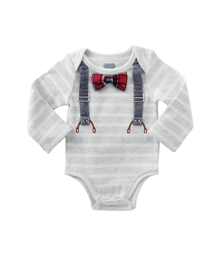 Mud Pie - Long Sleeve Crawler With Bow Ties