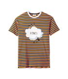 Fendi Kids - Short Sleeve Logo Graphic Striped T-shirt