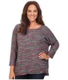 Nally &amp; Millie - Plus Size Printed Ribbed Top