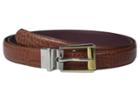 Lauren Ralph Lauren - 3/4 Two-tone Dress Buckle Reversible Faux Croc To Smooth Pu
