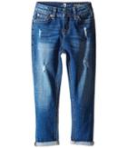 7 For All Mankind Kids - Josefina Skinny Boyfriend Stretch Twill Jeans In Royal Broken Twill