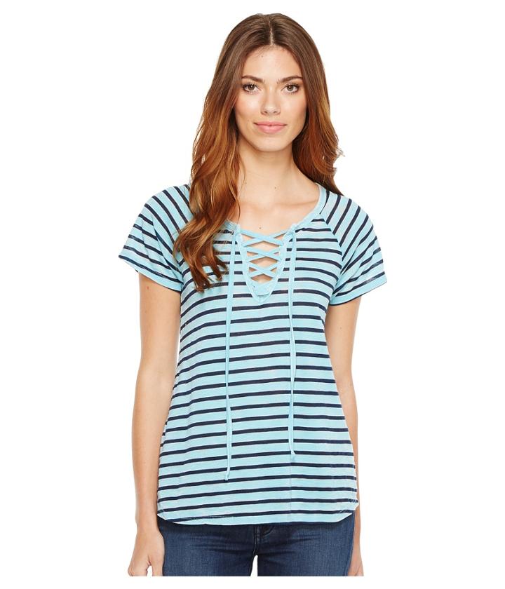 Allen Allen - Short Sleeve Lace Front Tee