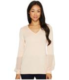 Calvin Klein - V-neck Blouse With Chiffon Cuff