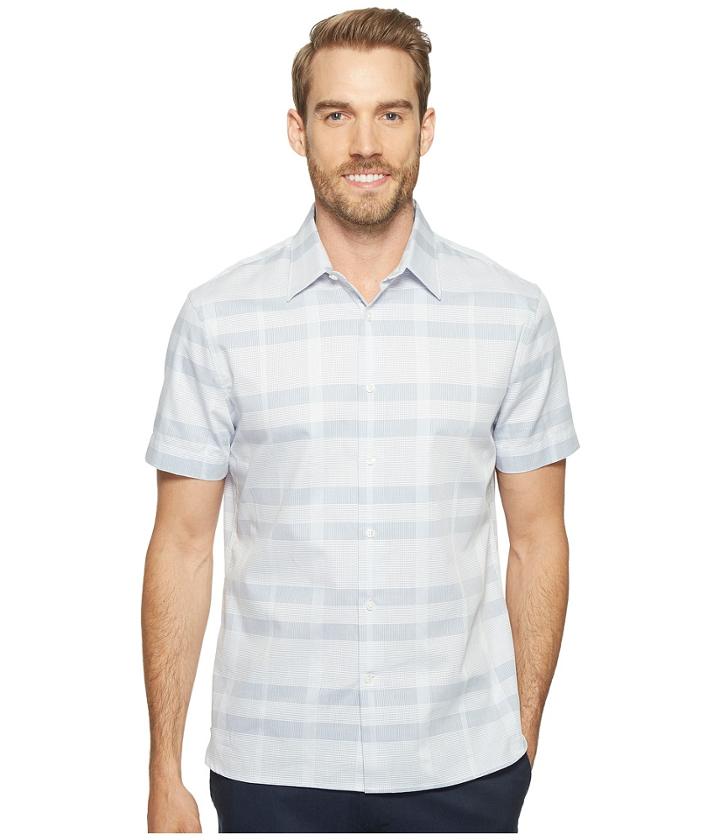 Perry Ellis - Plaid Tonal Dobby Shirt