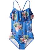 Seafolly Kids - Retro Tropic Ruffle Tank One-piece