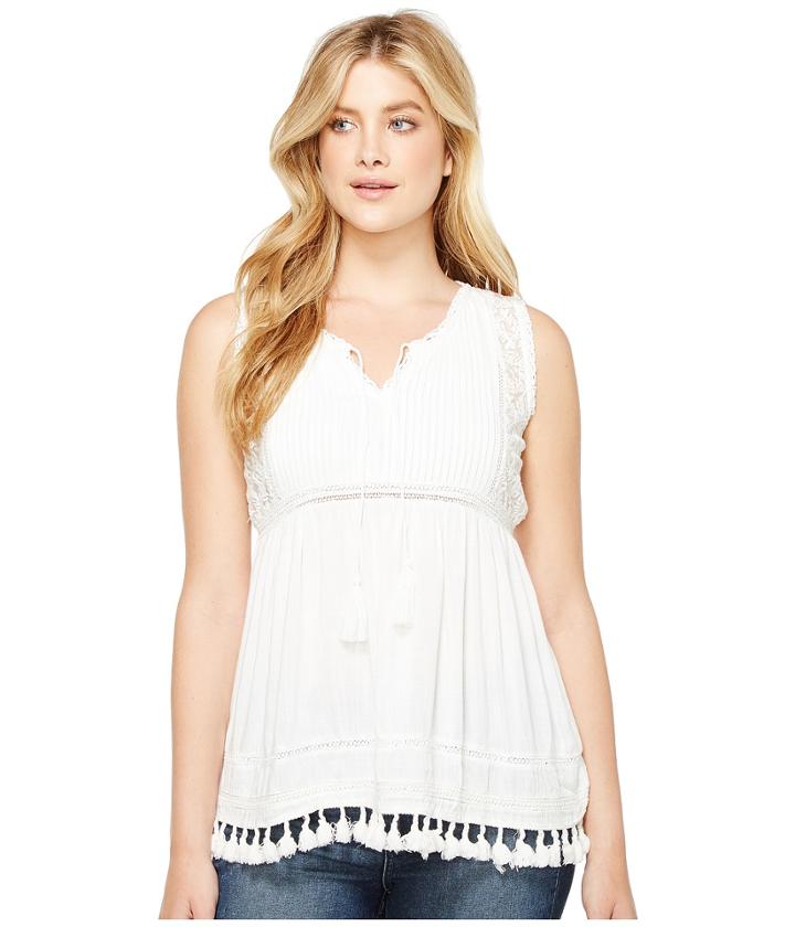 Dylan By True Grit - Fringed Coquette Lace And Crochet Blouse