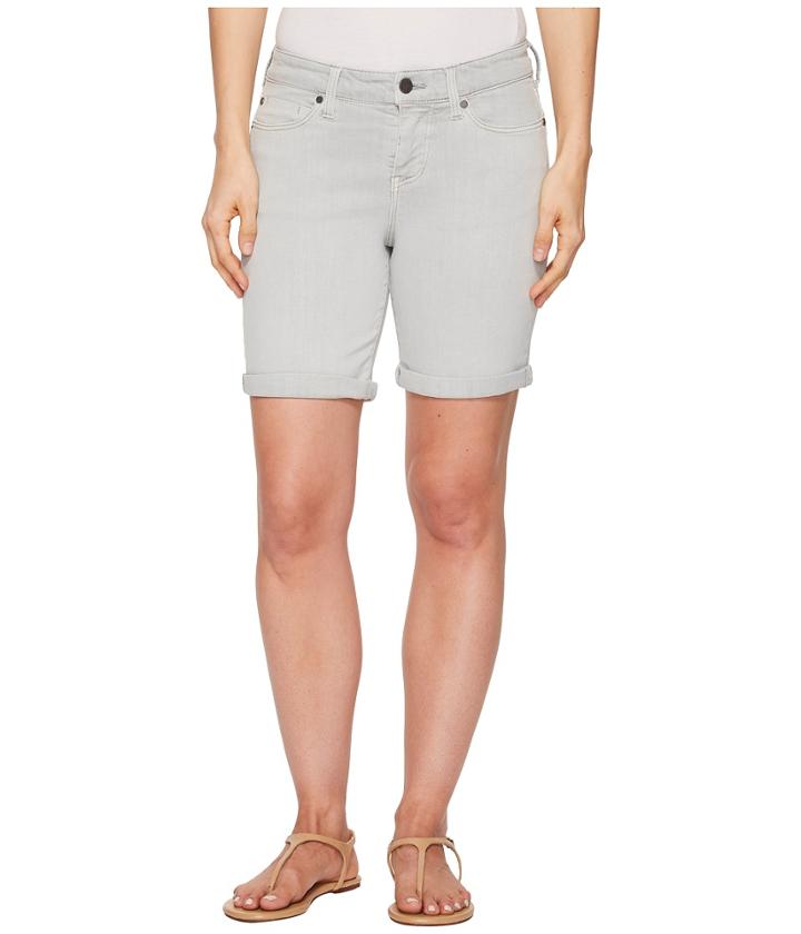 Liverpool - Corine Walking Rolled Shorts In Slub Stretch Twill In Fossil Grey