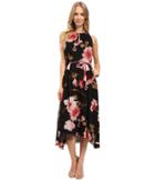 Tahari By Asl - Floral High-low Hem Tie-waist Dress